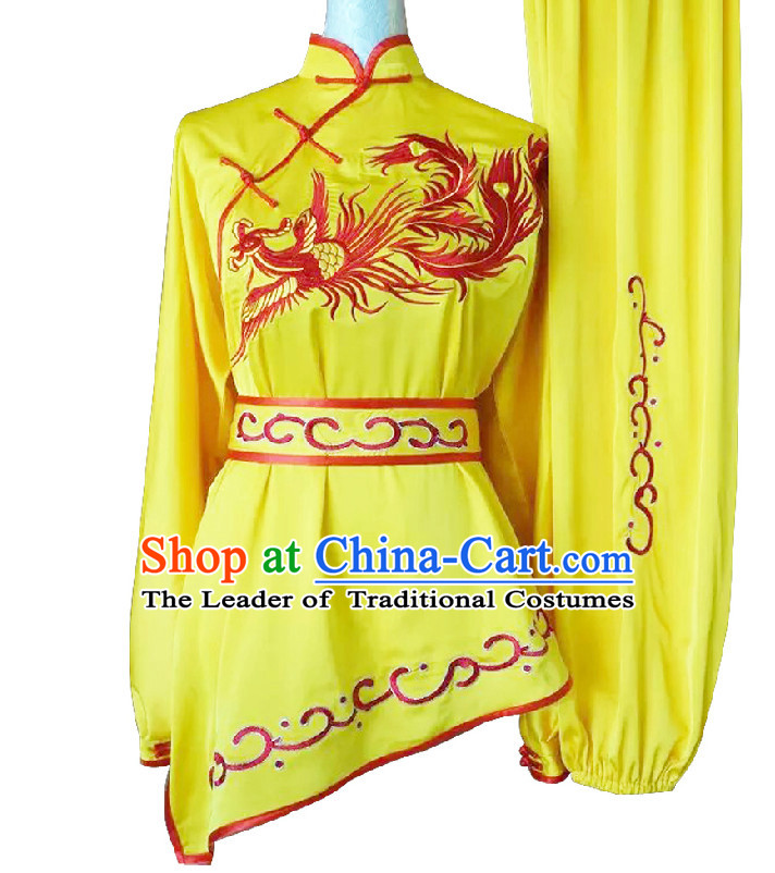 Top Long Sleeves Embroidered Phoenix Wing Chun Uniform Martial Arts Supplies Supply Karate Gear Tai Chi Uniforms Clothing for Women and Girls