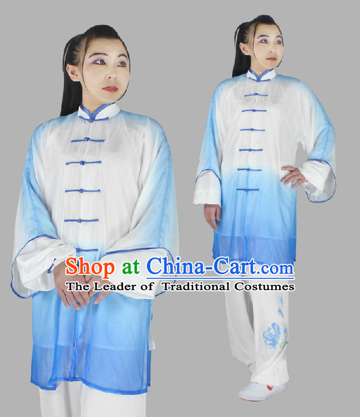 Top Long Sleeves Embroidered Wing Chun Uniform Martial Arts Supplies Supply Karate Gear Tai Chi Uniforms Clothing and Veil for Women or Men