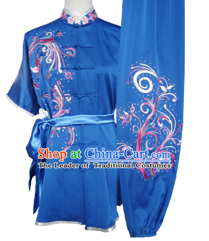 Top Short Sleeves Tai Chi Wing Chun Uniform Martial Arts Supplies Supply Karate Gear Martial Arts Uniforms Clothing and Veil for Women or Girls