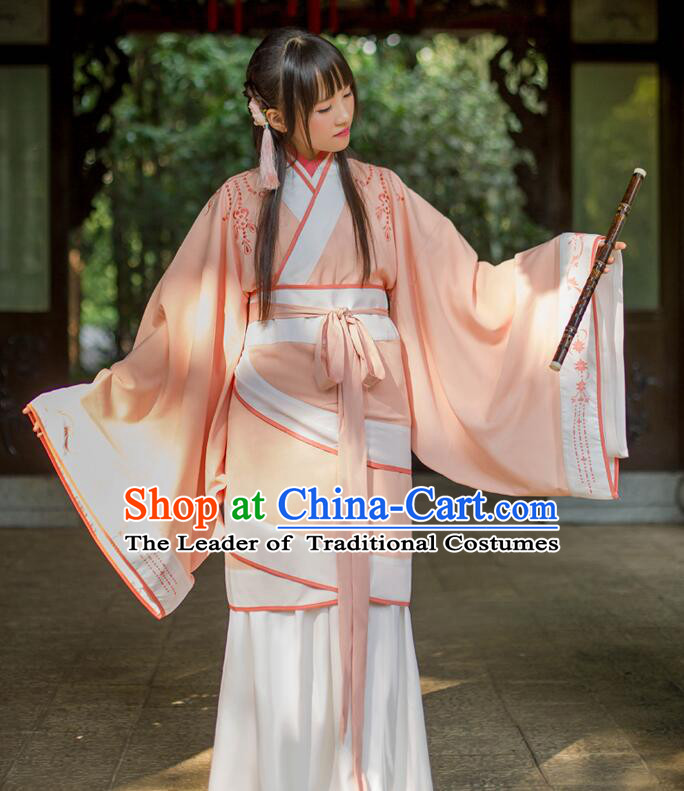 Chinese Han Dynasty Princess Dress Clothing and Hair Jewelry Complete Set for Women and Girls