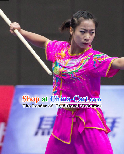 Professional Martial Arts Kung Fu Competition Uniforms Suits Outfits for Girls and Women