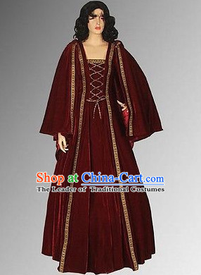 Traditional British National Costume Medieval Costume Renaissance Costumes Historic Queen Clothes Complete Set