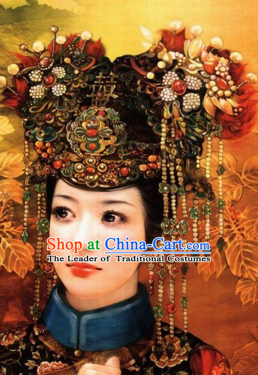 Chinese Princess Wedding Hair Accessories Hair Jewelry Fascinators Headbands Hair Clips Bands Bridal Comb Pieces Barrettes