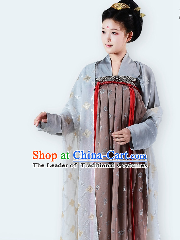 Chinese Classic Tang Dynasty Clothing and Hair Accessories Complete Set for Women