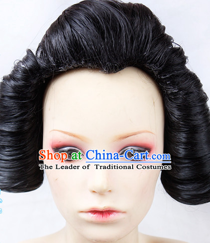 Ancient Asian Korean Japanese Chinese Style Female Wigs Toupee Wig  Hair Wig Hair Extensions Sisters Weave Cosplay Wigs Lace for Women
