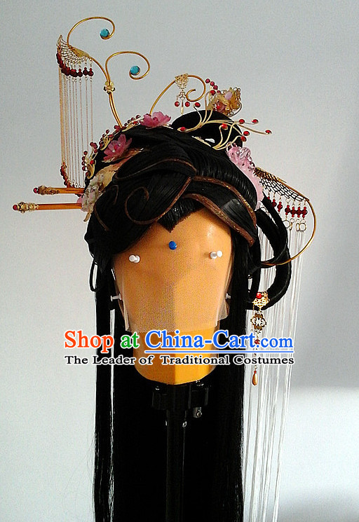 Ancient Asian Korean Japanese Chinese Empress Princess Style Female Wigs Toupee Wig Hair Extensions Sisters Weave Cosplay Wigs Lace for Woen