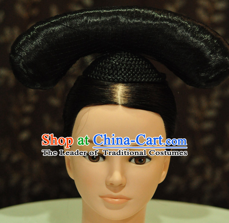 Ancient Chinese Qing Dynasty Wigs Female Wigs Toupee Wig Hair Extensions Sisters Weave Cosplay Wigs Lace for Women