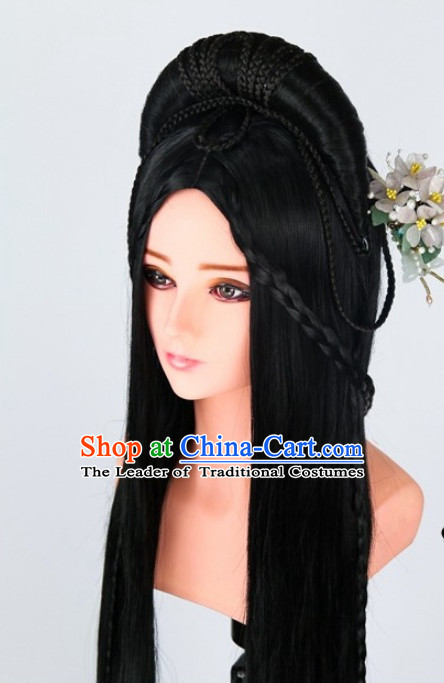 Ancient Chinese Wigs Toupee Wigs Human Hair Wigs Haircuts for Women Hair Extensions Sisters Weave Cosplay Wigs Lace Hair Pieces and Accessories for Women