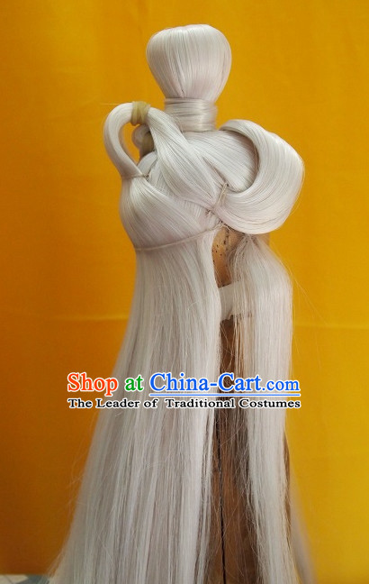 Ancient Chinese Style Full Wigs Hair Extensions Toupee Lace Front Wigs Remy Hair Sisters for Kids Men Hair Pieces Weave Hair Wig