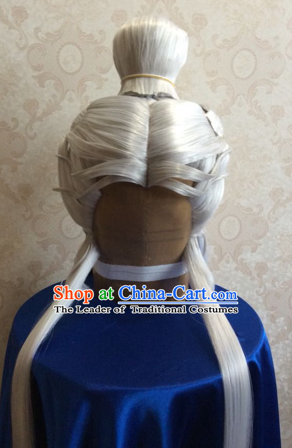 Ancient Chinese Style Full Wigs Hair Extensions Toupee Lace Front Wigs Remy Hair Sisters for Kids Men Women Hair Pieces Weave Hair Wig