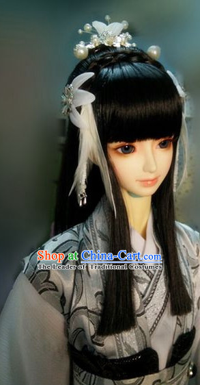 Ancient Chinese Wigs Female Wigs Toupee Wig Hair Extensions Sisters Weave Cosplay Wigs Lace and Hair Jewelry for Women