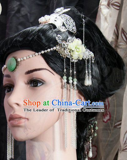 Ancient Chinese Japanese Korean Asian Princess Long Wigs Cosplay Wig Hair Extensions Toupee Full Lace Front Weave Pieces for Women