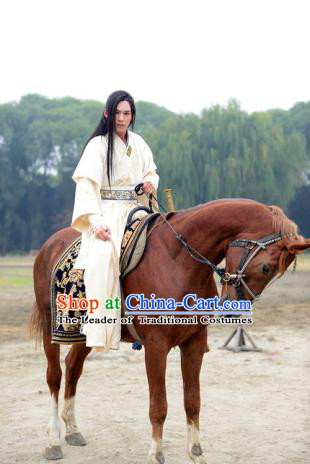 Ancient Chinese Hanfu Dress and Headwear Complete Set for Men