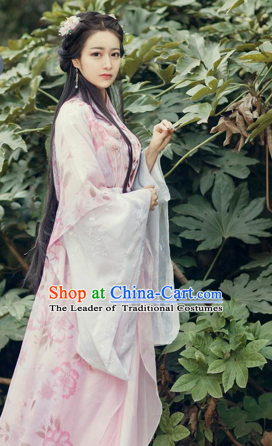 Traditional Chinese Fairy Dress Costume and Headwear Complete Set for Women
