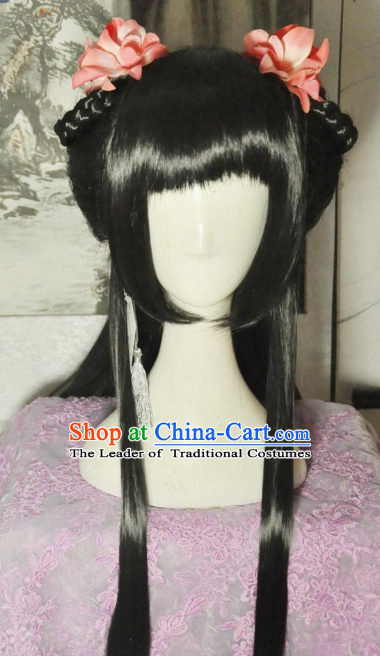 Chinese Long Wig Hair Extensions Wigs Toupee Full Lace Front Wigs Weave Pieces Real