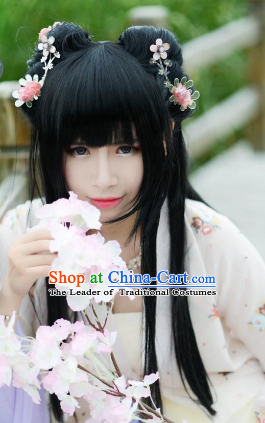 Chinese Empress Queen Princess Long Wig Hair Extensions Real Wigs Toupee Full Lace Front Wigs Weave Pieces and Hair Jewelry for Women