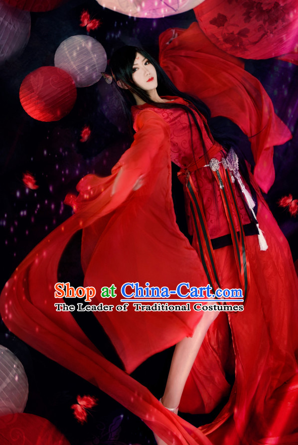 Chinese Classic Red Garment Dress Costumes Japanese Korean Asian King Clothing Costume Dress Adults Cosplay for Women