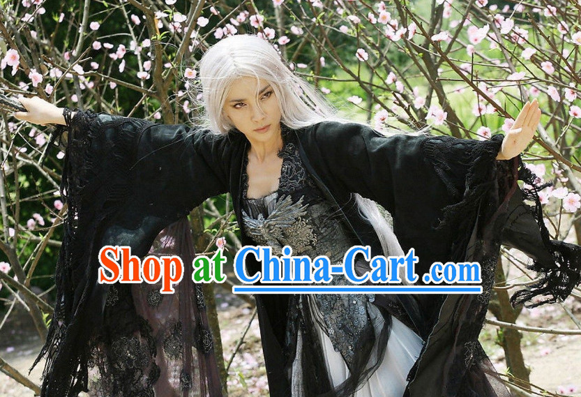Chinese Classic Long White Wig
