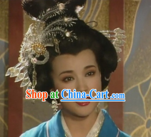 Ancient Chinese Tang Dynasty Imperial Palace Empress Wig and Hair Accessories