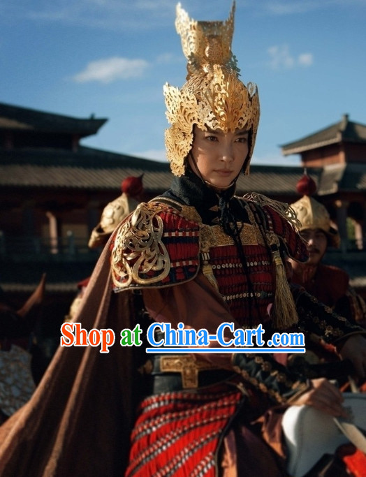 Chinese Female Knight Heroine Armor Helmet Suit Complete Set