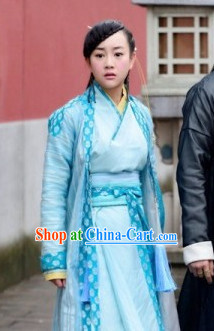 China Blue Hanfu Dresses for Ladies