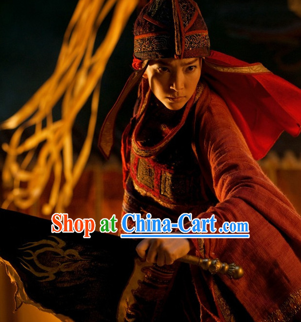 Chinese Red Swordwoman Outfit Complete Set