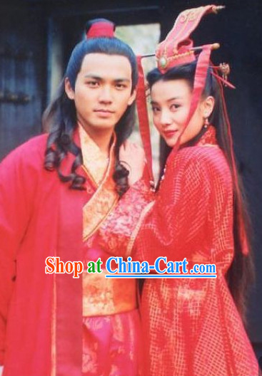 China Romantic Wedding Clothing Film Costume 2 Complete Sets