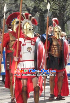 Ancient Greek General Stage Performance Armor Costumes and Hat Complete Set