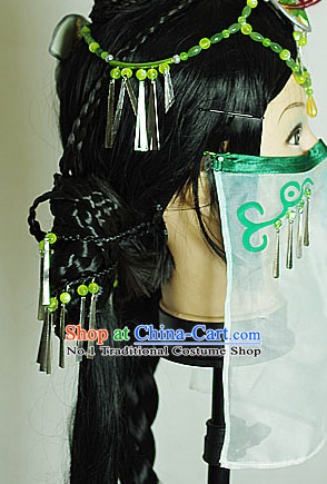 Asian Cosplay Oriental Mysterious Lady Face Veil and Accessories