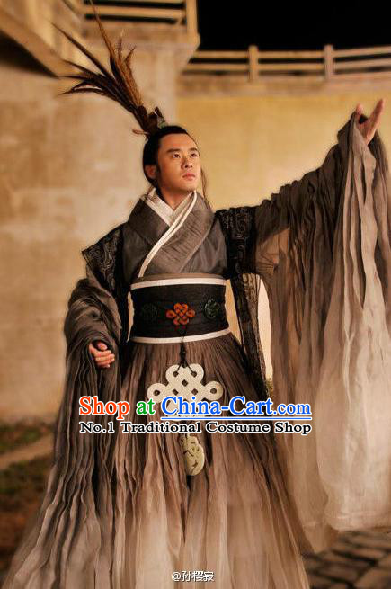 Asian Lord Stage Performance Costumes and Hat Complete Set for Men