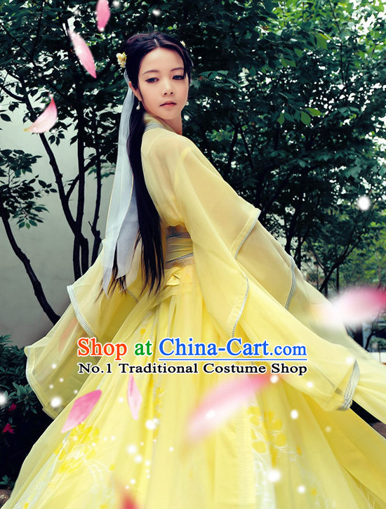 Asian Peri Yellow Costumes Complete Set