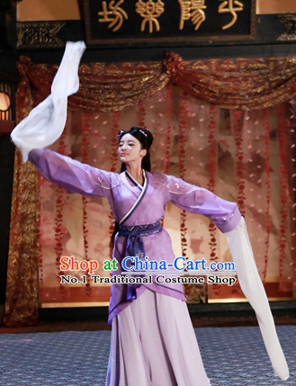 Asian China Han Dynasty Long Water Sleeve Hanfu Dance Costumes