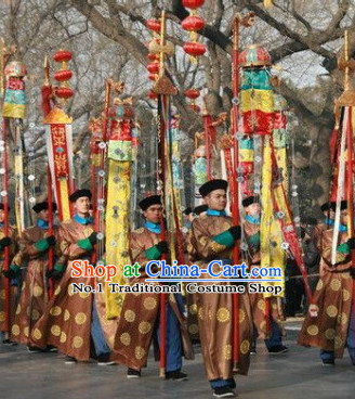 Chinese Flag Holder Stage Costumes and Hat