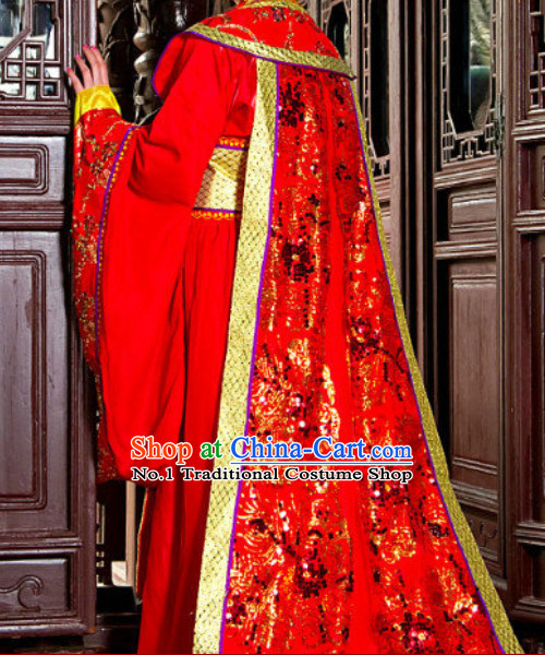 Asian China Princess Red Wedding Outfit for Women
