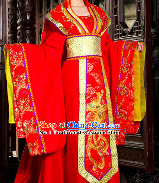 Asian China Princess Red Wedding Outfit for Women