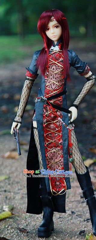 Chinese Halloween Costumes for Kung Fu Girls.