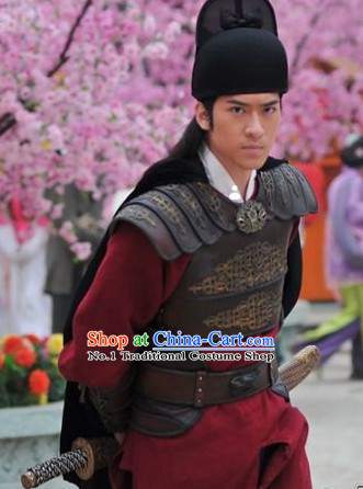 Chinese Ancient Official Bodyguard Costumes and Hat for Men