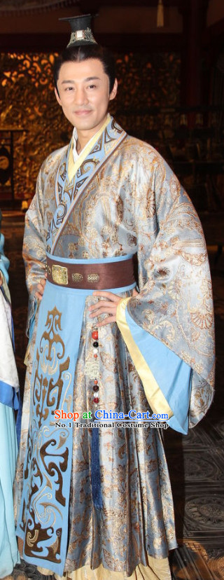 China Ancient Emperor Robe and Coronet for Men