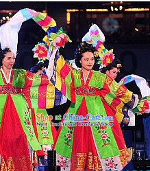 Korean Traditional Long Sleeves Dance Costumes for Women