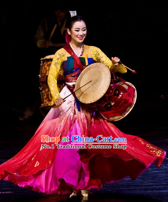 Korean Traditional Hanbok Drum Costumes for Women