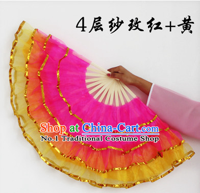 Four Layers Chinese Gauze Dance Fan