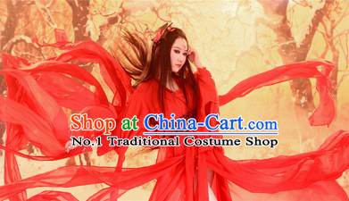 Asian Red Fairy Costumes Complete Set