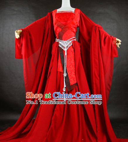 Pure Red Fairy Chinese Costumes