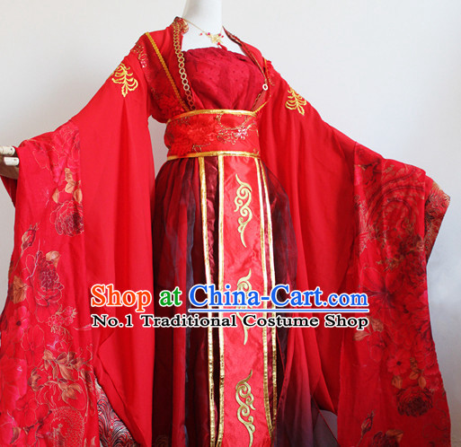 Red Chinese Classical Dancing Costumes