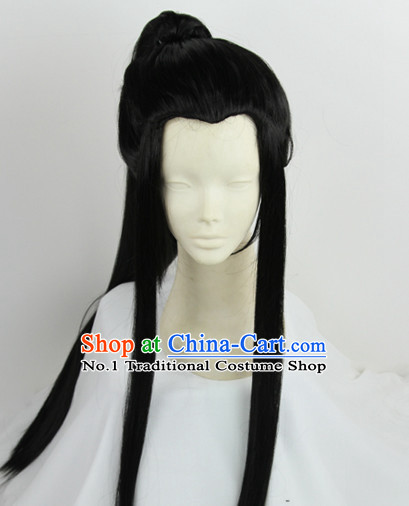 Chinese Traditional Swordsman Black Hair Wig