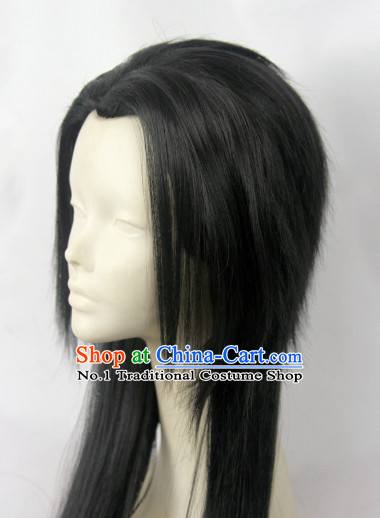 Chinese Fashion Long Black Wig Hair Extensions