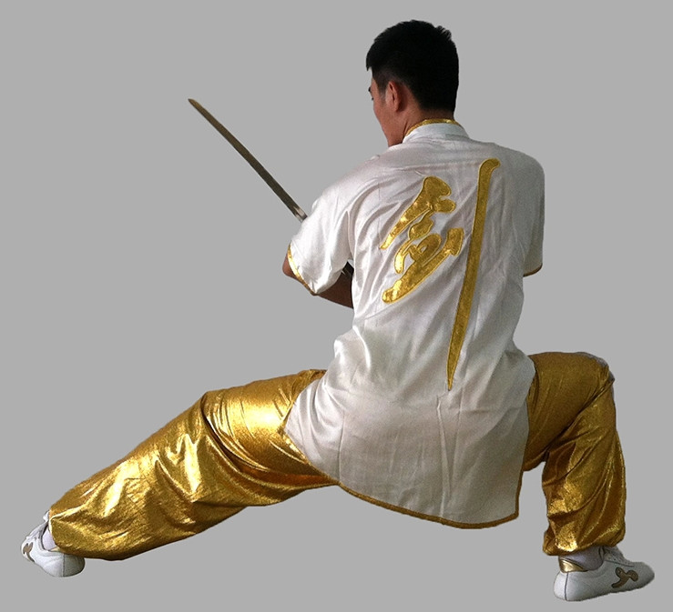 Short Sleeves Sword Chinese Character Kung Fu Uniforms