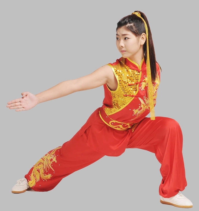 Top China Red Dragon Embroidery Martial Arts Suit