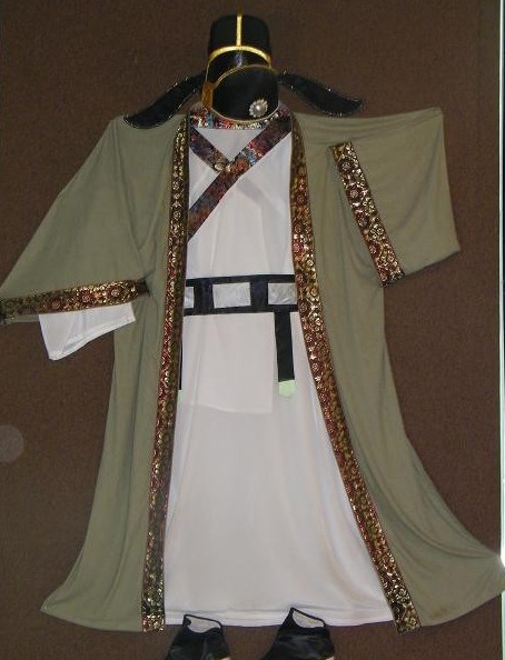 Tang Dynasty Scholar Long Robe Clothes and Hat Complete Set for Men