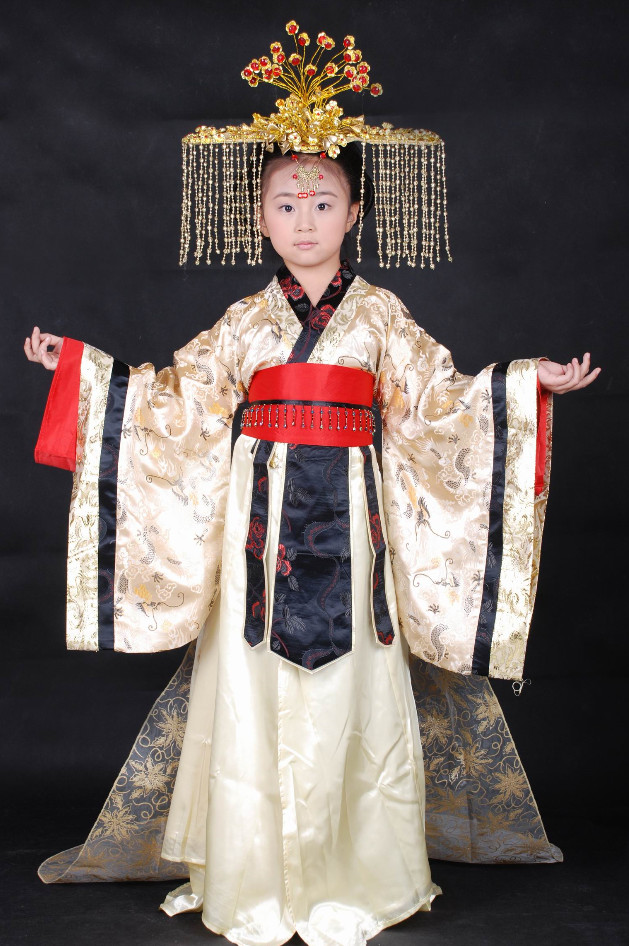 Chinese Empress Hanfu Suit Carnival Costumes Dance Costumes Traditional Costumes for Kids